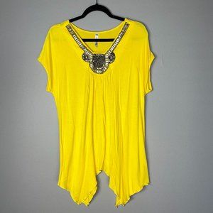 White Mark Beaded Top